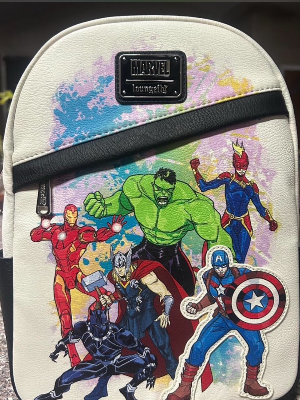 Disney Marvel Backpack and Minnie ears with Colorful Print